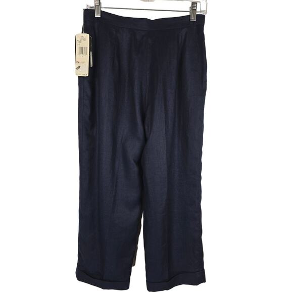 Lauren Ralph Lauren 100% Linen Navy Women's Dress Pants 10P NWT MSRP $129 - Picture 3 of 7